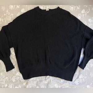 Aerie Black knit oversized Ribbed Sweater